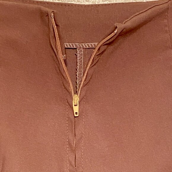 ON&ON Brown Stretch Pants Back Zipper Seamless Waist Boot Cut Approx Size (M) - Picture 3 of 5
